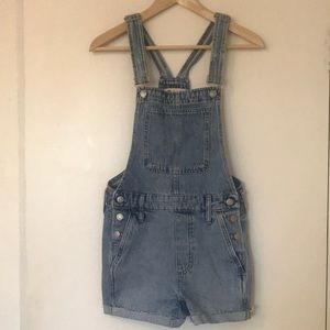 Madewell Adirondack Short Overalls in Ortega Wash